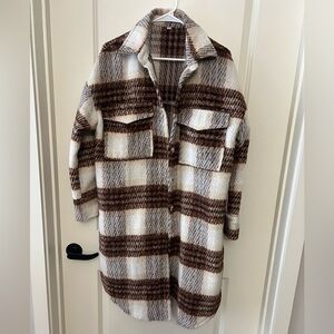 Women’s plaid long jacket